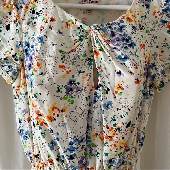 Juicy Couture Silk Watercolor Floral Mini Dress - Picture 5 of 7
